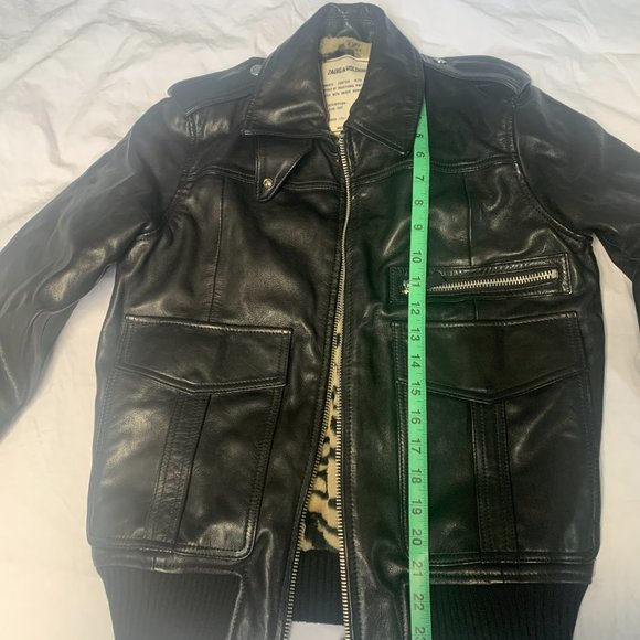 Zadig & Voltaire Luka Leather Fur Lined Jacket XS NWT - Picture 9 of 14